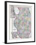 1892, State Map, Illinois, United States-null-Framed Giclee Print