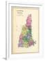 1892, State Map New Hampshire, New Hampshire, United States-null-Framed Giclee Print