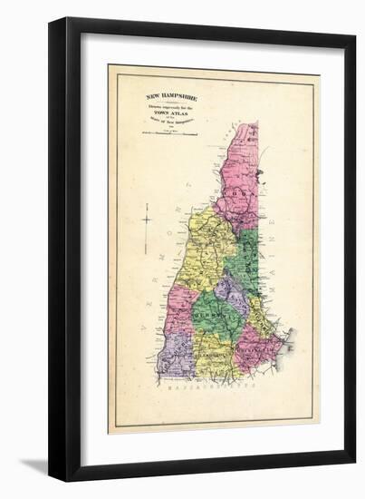 1892, State Map New Hampshire, New Hampshire, United States-null-Framed Giclee Print