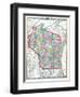 1892, Wisconsin State Map, Wisconsin, United States-null-Framed Giclee Print