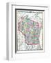 1892, Wisconsin State Map, Wisconsin, United States-null-Framed Giclee Print