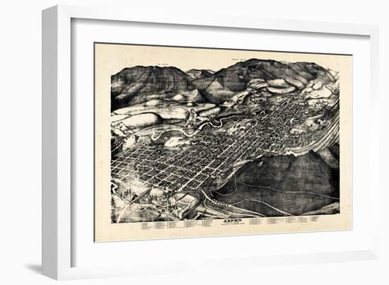 1893, Aspen Bird's Eye View, Colorado, United States-null-Framed Giclee Print