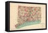 1893, Connecticut State Map, Connecticut, United States-null-Framed Stretched Canvas