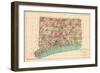 1893, Connecticut State Map, Connecticut, United States-null-Framed Giclee Print