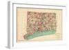 1893, Connecticut State Map, Connecticut, United States-null-Framed Giclee Print