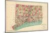 1893, Connecticut State Map, Connecticut, United States-null-Mounted Giclee Print