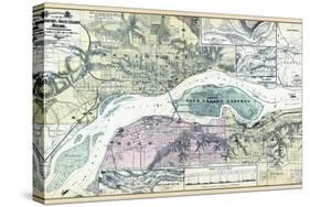 1894, Davenport 2, Rock Island and Moline - Topographical Map, Iowa, United States-null-Stretched Canvas