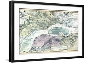 1894, Davenport 2, Rock Island and Moline - Topographical Map, Iowa, United States-null-Framed Giclee Print