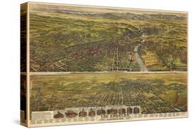 1894, Los Angeles, Drawn and Lithographed by B.W. Pierece, 1894, California, United States-null-Stretched Canvas