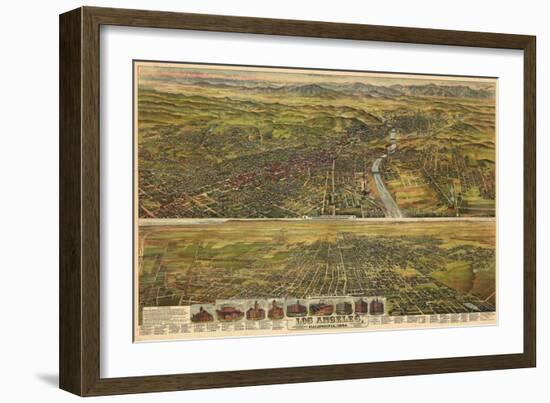 1894, Los Angeles, Drawn and Lithographed by B.W. Pierece, 1894, California, United States-null-Framed Giclee Print