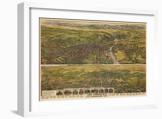 1894, Los Angeles, Drawn and Lithographed by B.W. Pierece, 1894, California, United States-null-Framed Giclee Print