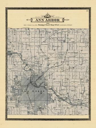 Map Of Ann Arbor Michigan Maps Of Ann Arbor, Mi Posters: Prints, Paintings & Wall Art | Allposters.com