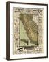 1895, California State Map Roads for Cyclers, bicycling, California, United States-null-Framed Giclee Print