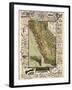 1895, California State Map Roads for Cyclers, bicycling, California, United States-null-Framed Giclee Print