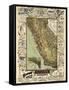 1895, California State Map Roads for Cyclers, bicycling, California, United States-null-Framed Stretched Canvas