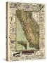 1895, California State Map Roads for Cyclers, bicycling, California, United States-null-Stretched Canvas