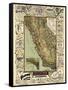 1895, California State Map Roads for Cyclers, bicycling, California, United States-null-Framed Stretched Canvas