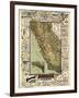 1895, California State Map Roads for Cyclers, bicycling, California, United States-null-Framed Giclee Print