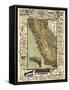 1895, California State Map Roads for Cyclers, bicycling, California, United States-null-Framed Stretched Canvas