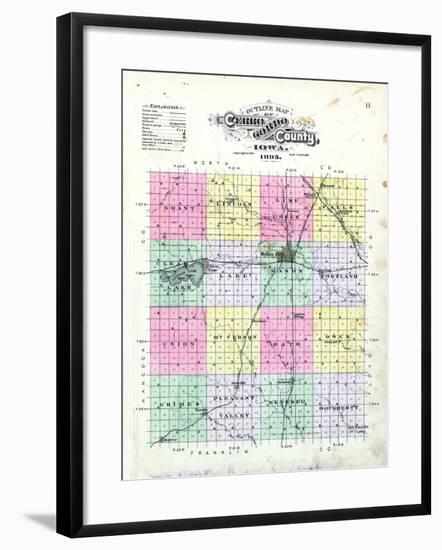 1895, Cerro Gordo County Outline, Iowa, United States-null-Framed Giclee Print