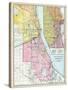 1895, Chicago Railroad Terminal Map 1895, Illinois, United States-null-Stretched Canvas