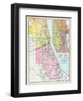 1895, Chicago Railroad Terminal Map 1895, Illinois, United States-null-Framed Giclee Print