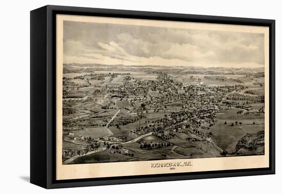 1895, Kennebunk Bird's Eye View, Maine, United States-null-Framed Stretched Canvas