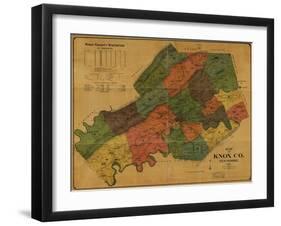 1895, Knox County Wall Map, Tennessee, United States-null-Framed Giclee Print