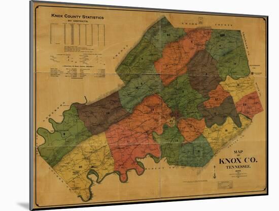 1895, Knox County Wall Map, Tennessee, United States-null-Mounted Giclee Print