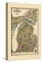 1895, Michigan State Map, Michigan, United States-null-Stretched Canvas