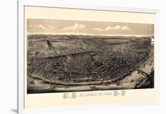 1895, Saint Louis 1895c Bird's Eye View, Missouri, United States-null-Framed Giclee Print