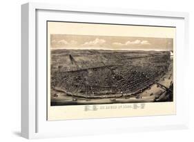 1895, Saint Louis 1895c Bird's Eye View, Missouri, United States-null-Framed Giclee Print