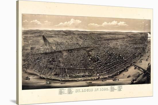 1895, Saint Louis 1895c Bird's Eye View, Missouri, United States-null-Stretched Canvas