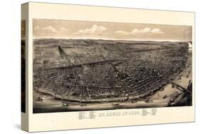 1895, Saint Louis 1895c Bird's Eye View, Missouri, United States-null-Stretched Canvas