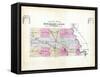 1896, County Road Map, Nebraska, United States-null-Framed Stretched Canvas