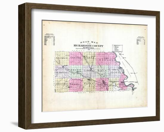 1896, County Road Map, Nebraska, United States-null-Framed Giclee Print