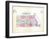 1896, County Road Map, Nebraska, United States-null-Framed Giclee Print