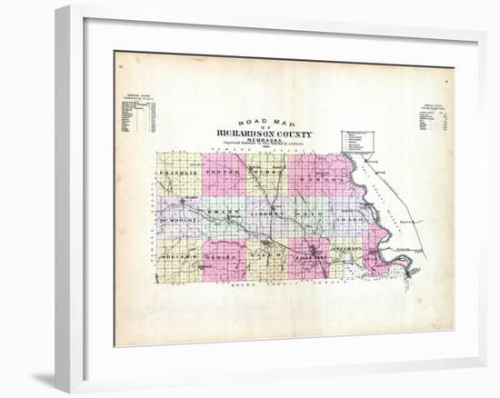 1896, County Road Map, Nebraska, United States-null-Framed Giclee Print