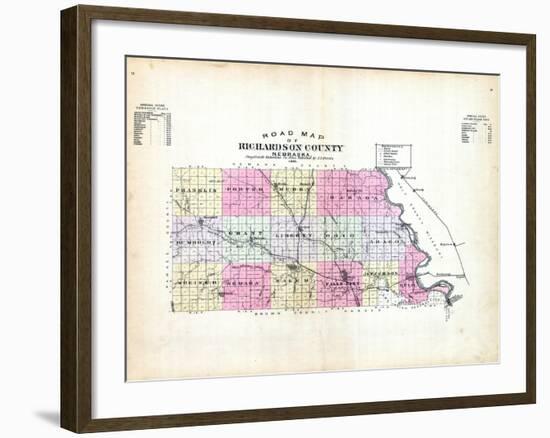 1896, County Road Map, Nebraska, United States-null-Framed Giclee Print