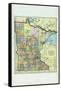 1896, Minnesota State Map, Minnesota, United States-null-Framed Stretched Canvas