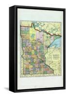 1896, Minnesota State Map, Minnesota, United States-null-Framed Stretched Canvas