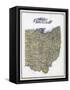 1896, Ohio State Map, Ohio, United States-null-Framed Stretched Canvas