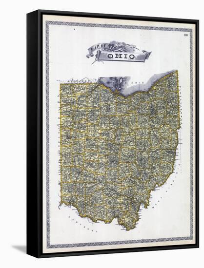 1896, Ohio State Map, Ohio, United States-null-Framed Stretched Canvas