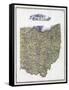 1896, Ohio State Map, Ohio, United States-null-Framed Stretched Canvas