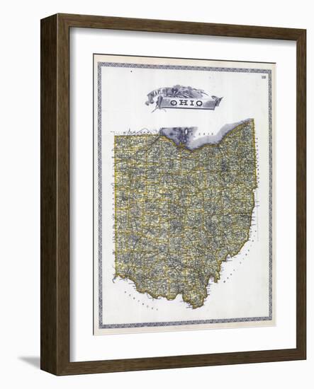 1896, Ohio State Map, Ohio, United States-null-Framed Giclee Print