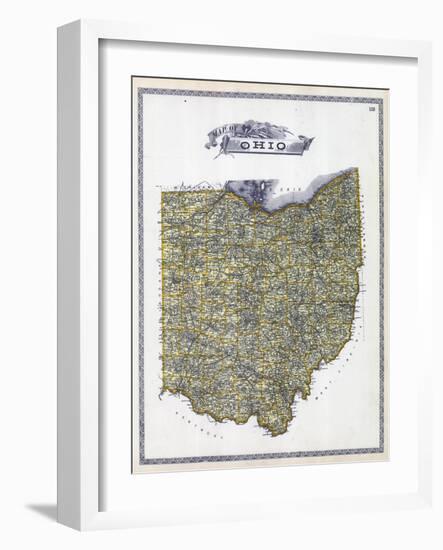 1896, Ohio State Map, Ohio, United States-null-Framed Giclee Print