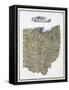 1896, Ohio State Map, Ohio, United States-null-Framed Stretched Canvas