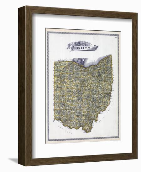 1896, Ohio State Map, Ohio, United States-null-Framed Giclee Print