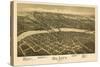 1896, Oil City Bird's Eye View, Pennsylvania, United States-null-Stretched Canvas