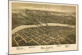 1896, Oil City Bird's Eye View, Pennsylvania, United States-null-Mounted Giclee Print